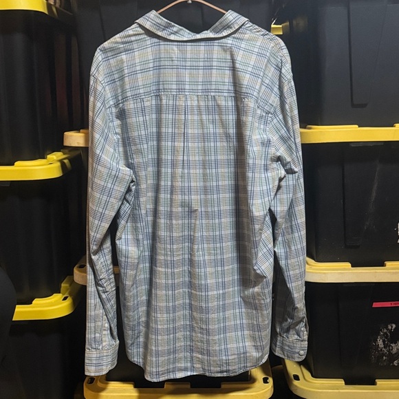 Outerknown Men's Plaid Shirt - Blue and White - Picture 4 of 4